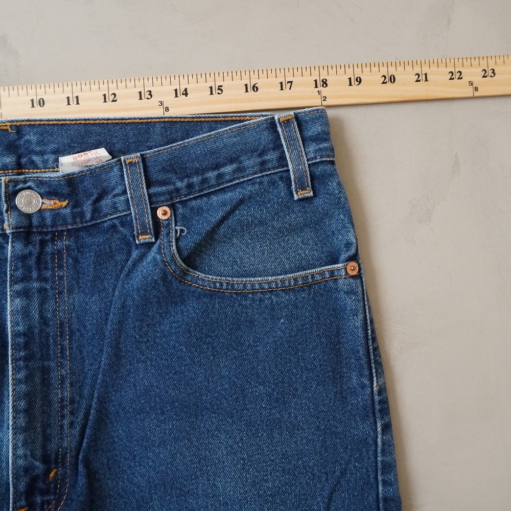 Vintage Levis 505 Jeans 36x30 Mens Blue Regular Fit Straight Leg Denim Dark - Picture 7 of 8